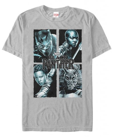 Marvel Men's Black Panther Portrait Group Shot Short Sleeve T-Shirt Silver $17.50 T-Shirts