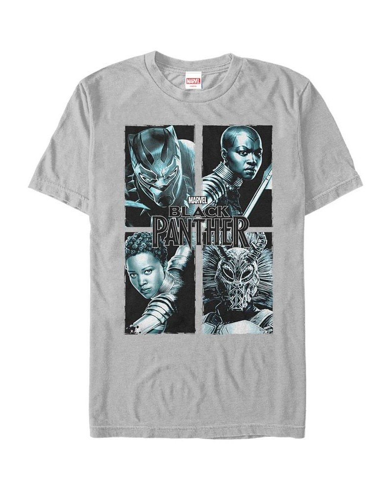 Marvel Men's Black Panther Portrait Group Shot Short Sleeve T-Shirt Silver $17.50 T-Shirts