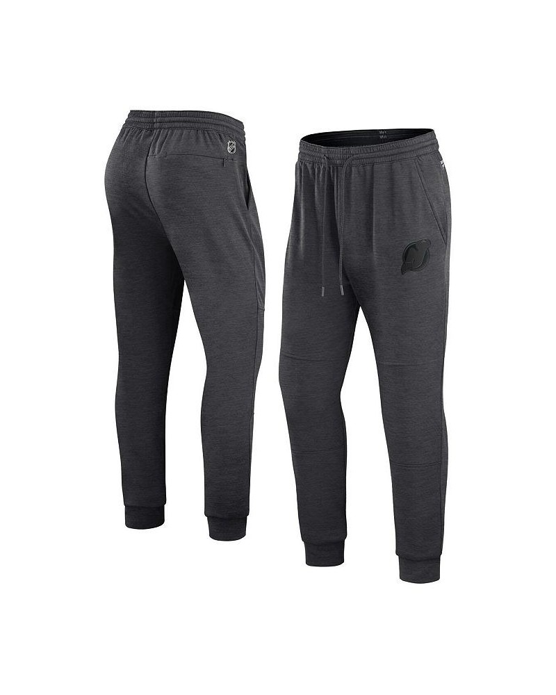 Men's Branded Heather Charcoal New Jersey Devils Authentic Pro Road Jogger Sweatpants $34.31 Pants