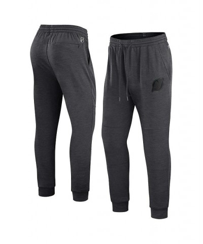 Men's Branded Heather Charcoal New Jersey Devils Authentic Pro Road Jogger Sweatpants $34.31 Pants