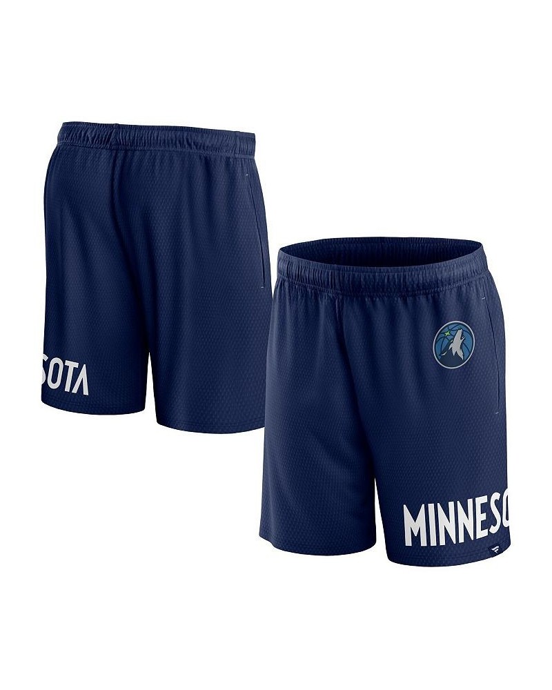 Men's Branded Navy Minnesota Timberwolves Free Throw Mesh Shorts $28.99 Shorts