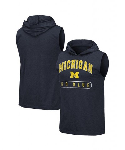 Men's Navy Michigan Wolverines Varsity Hoodie Tank Top $17.60 T-Shirts