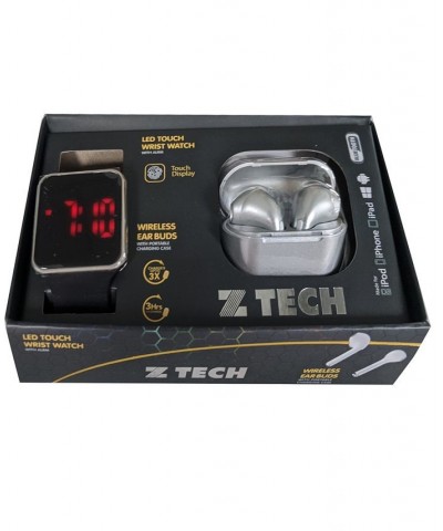 Unisex LED Touch Watch and Wireless Headphones with Portable Charging Case Set $17.50 Watches