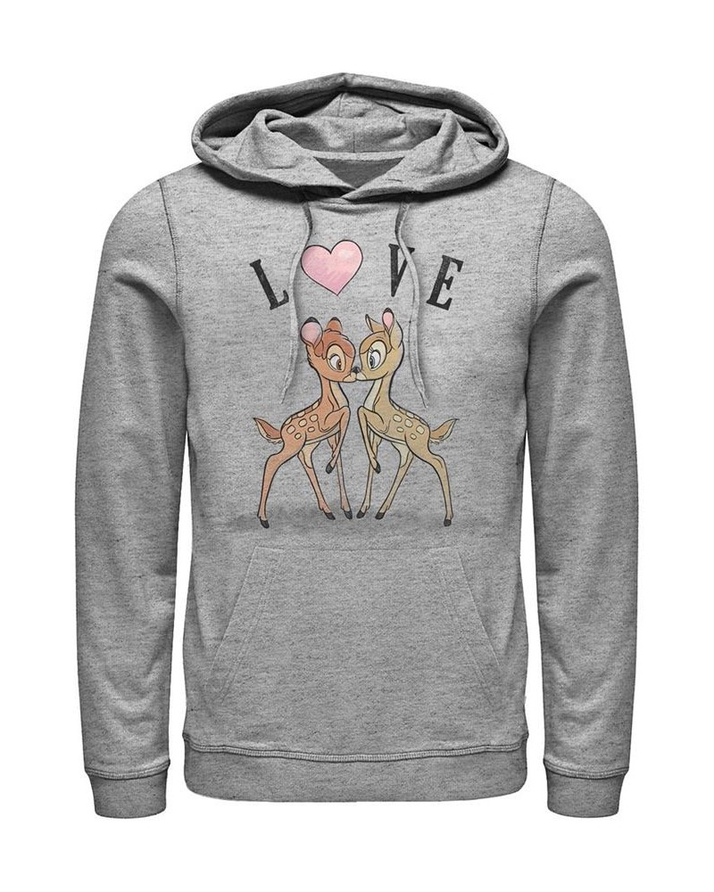 Men's Bambi Love Long Sleeve Hoodie Gray $29.70 Sweatshirt