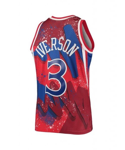 Men's Allen Iverson Red Philadelphia 76ers Hardwood Classics 1996 Hyper Hoops Swingman Jersey $52.80 Jersey