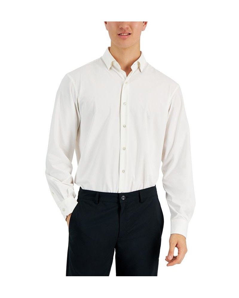 Men's Regular Fit Travel Ready Solid Dress Shirt White $17.94 Dress Shirts