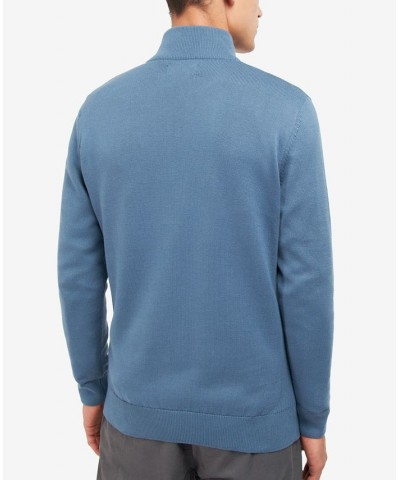 Men's Cotton Half Zip Sweater Blue $38.40 Sweaters