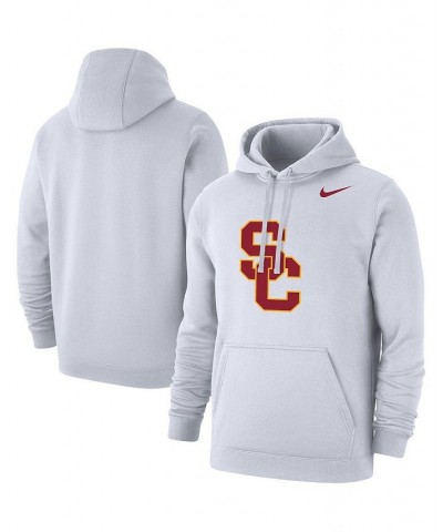 Men's White USC Trojans Logo Club Pullover Hoodie $44.19 Sweatshirt