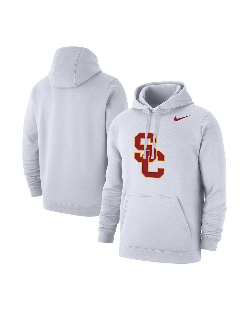 Men's White USC Trojans Logo Club Pullover Hoodie $44.19 Sweatshirt