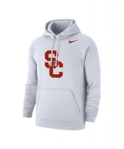 Men's White USC Trojans Logo Club Pullover Hoodie $44.19 Sweatshirt