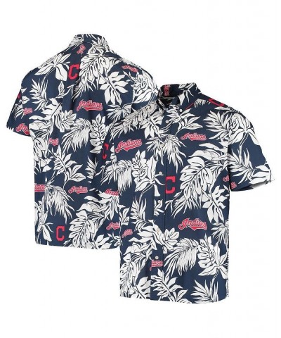 Men's Navy Cleveland Indians Aloha Button-Down Shirt $48.88 Shirts