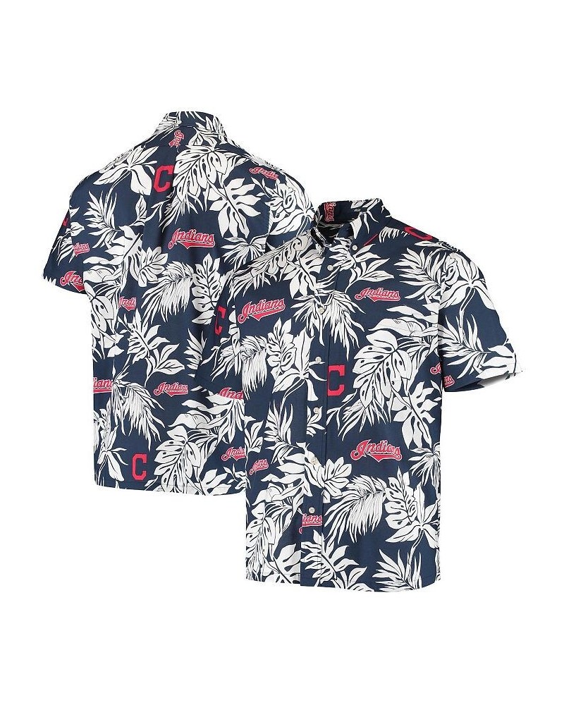 Men's Navy Cleveland Indians Aloha Button-Down Shirt $48.88 Shirts