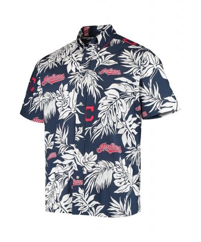 Men's Navy Cleveland Indians Aloha Button-Down Shirt $48.88 Shirts