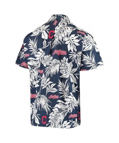 Men's Navy Cleveland Indians Aloha Button-Down Shirt $48.88 Shirts