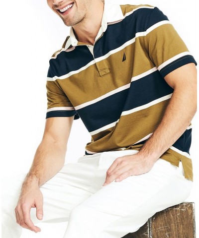 Men's Classic-Fit Rugby Striped Polo Green $37.59 Polo Shirts