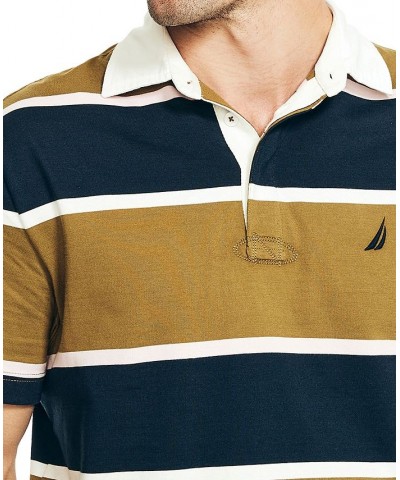 Men's Classic-Fit Rugby Striped Polo Green $37.59 Polo Shirts