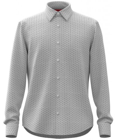 Men's Ermo Slim-Fit Long-Sleeve Ditsy Shirt White $62.10 Shirts