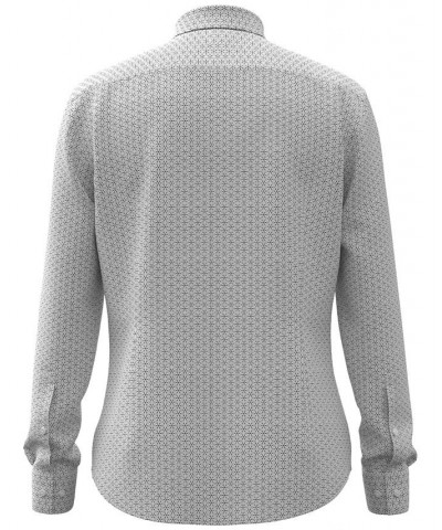 Men's Ermo Slim-Fit Long-Sleeve Ditsy Shirt White $62.10 Shirts