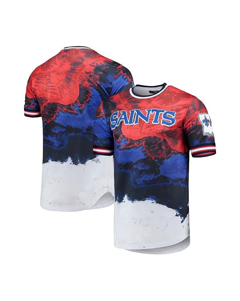 Men's Navy, Red New Orleans Saints Americana Dip-Dye T-shirt $39.00 T-Shirts