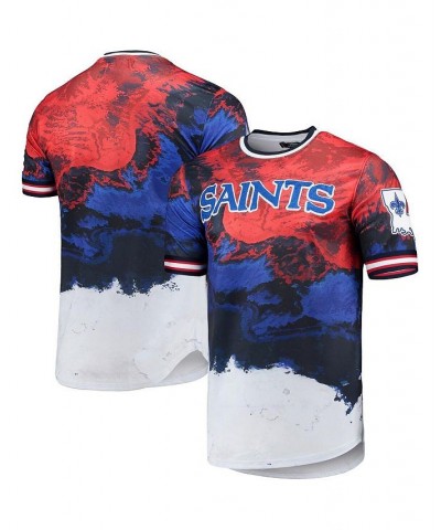 Men's Navy, Red New Orleans Saints Americana Dip-Dye T-shirt $39.00 T-Shirts