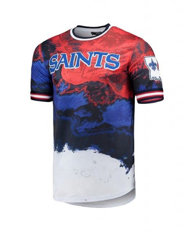 Men's Navy, Red New Orleans Saints Americana Dip-Dye T-shirt $39.00 T-Shirts