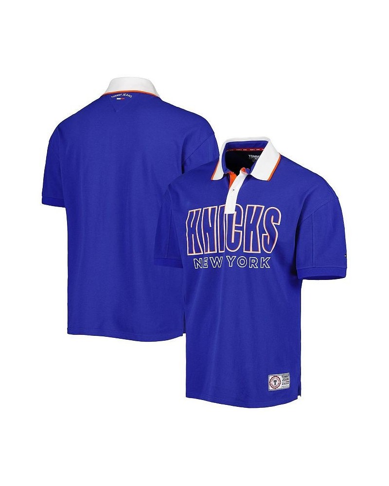 Men's Blue New York Knicks Stanley Pique Polo Shirt $41.40 Polo Shirts