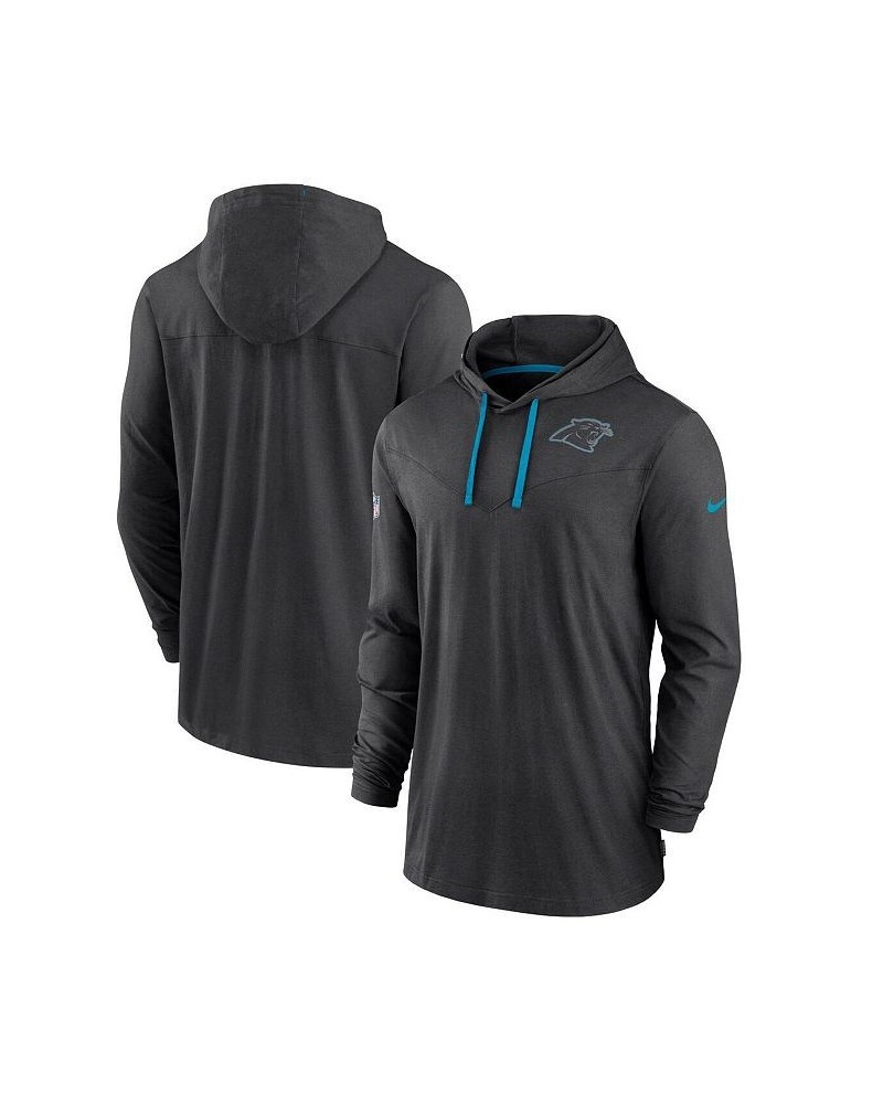 Men's Black Carolina Panthers Sideline Pop Performance Pullover Long Sleeve Hoodie T-shirt $42.39 T-Shirts