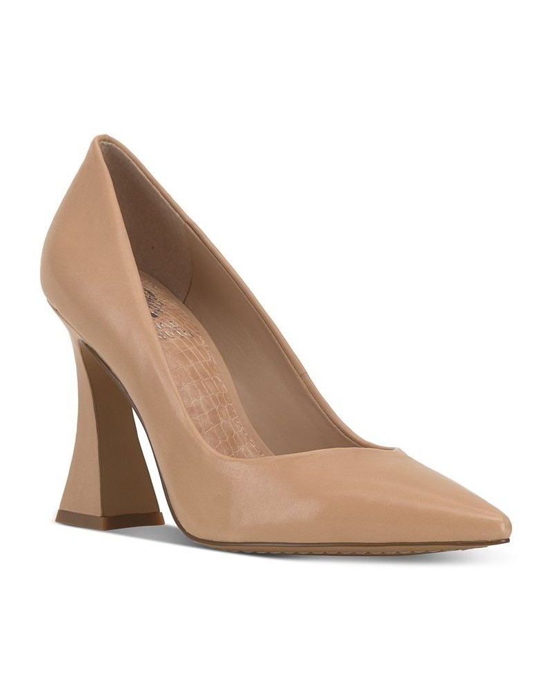 Women's Akenta Flare-Heel Pumps Tan/Beige $57.60 Shoes