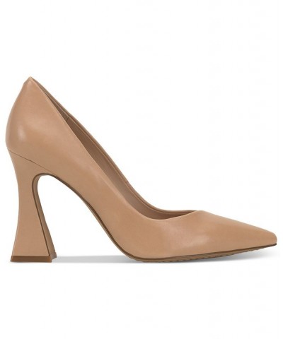 Women's Akenta Flare-Heel Pumps Tan/Beige $57.60 Shoes