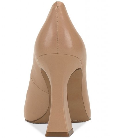 Women's Akenta Flare-Heel Pumps Tan/Beige $57.60 Shoes