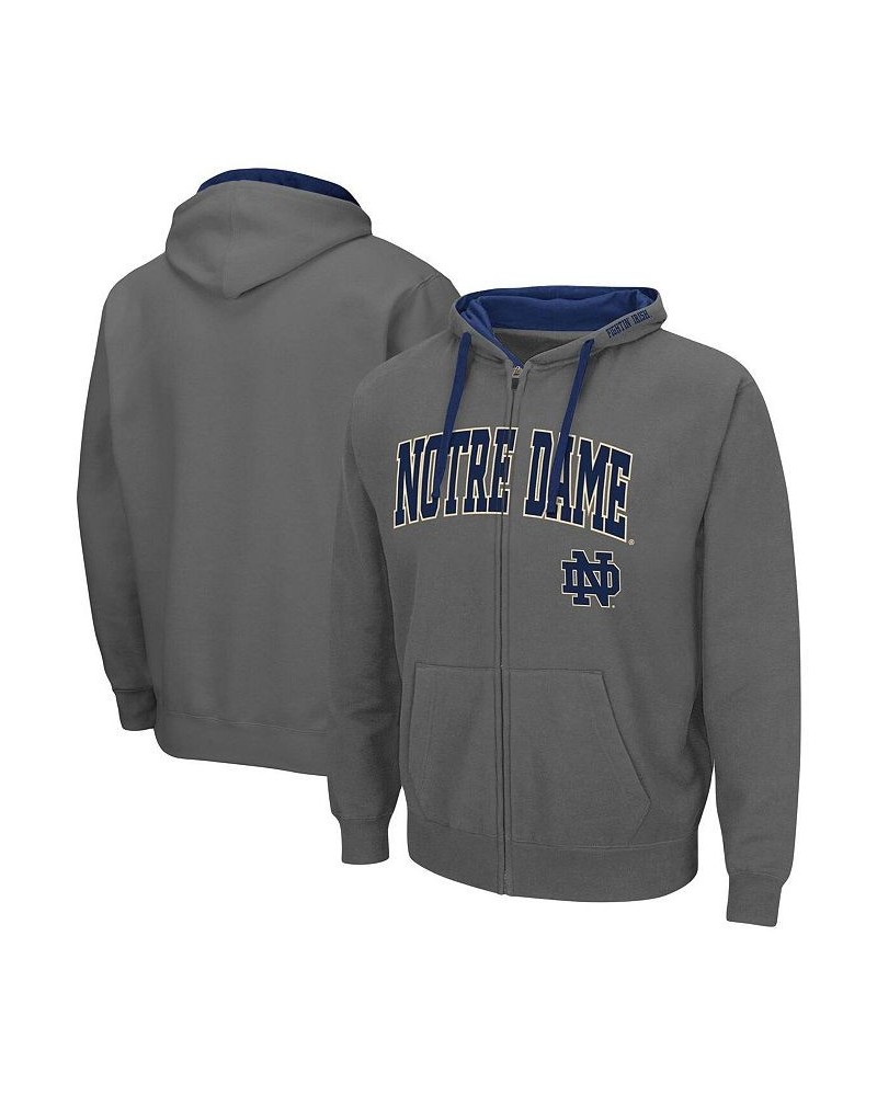 Men's Charcoal Notre Dame Fighting Irish Big and Tall Full-Zip Hoodie $34.30 Sweatshirt