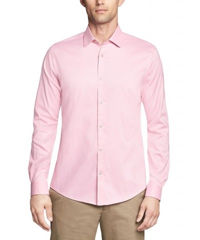 Men's Airsoft Eco Slim Fit Untucked Dress Shirt Pink $24.65 Dress Shirts