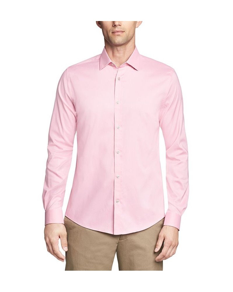 Men's Airsoft Eco Slim Fit Untucked Dress Shirt Pink $24.65 Dress Shirts