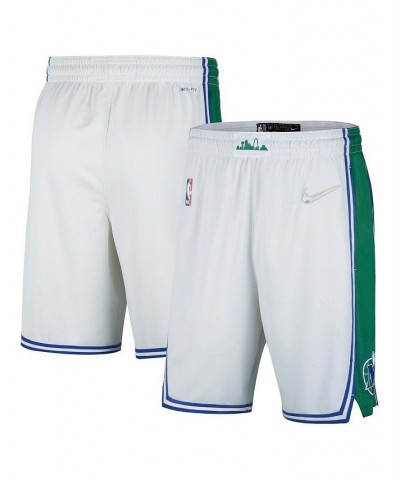 Men's White and Green Dallas Mavericks 2021/22 City Edition Swingman Shorts $33.88 Shorts