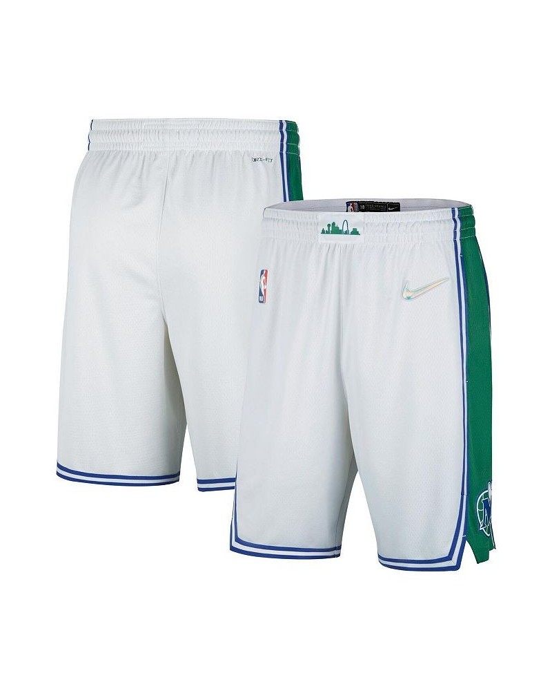 Men's White and Green Dallas Mavericks 2021/22 City Edition Swingman Shorts $33.88 Shorts