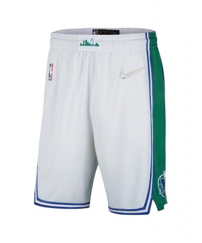 Men's White and Green Dallas Mavericks 2021/22 City Edition Swingman Shorts $33.88 Shorts