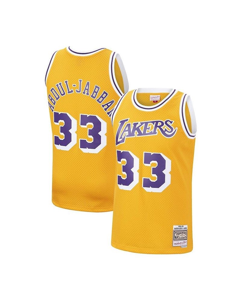 Men's Kareem Abdul-Jabbar Gold Los Angeles Lakers 1984-85 Hardwood Classics Swingman Jersey $39.59 Jersey