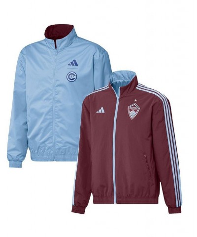 Men's Burgundy, Light Blue Colorado Rapids 2023 On-Field Anthem Full-Zip Reversible Team Jacket $46.80 Jackets