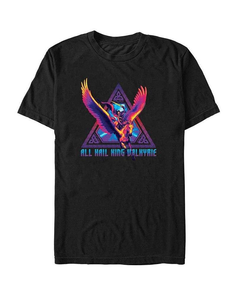 Men's Marvel Likeness Thor Movie 4 Valkyrie Triangle Badge Short Sleeve T-shirt Black $16.10 T-Shirts