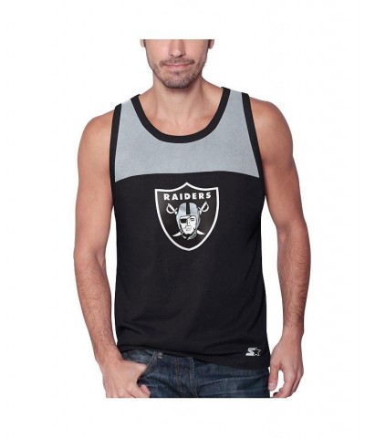 Men's Black and Silver Las Vegas Raiders Logo Touchdown Fashion Tank Top $23.19 T-Shirts