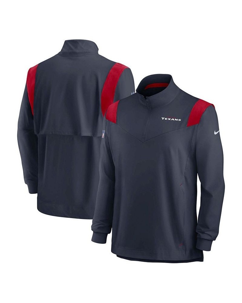 Men's Navy Houston Texans 2021 Sideline Coaches Repel Quarter-Zip Jacket $30.80 Jackets