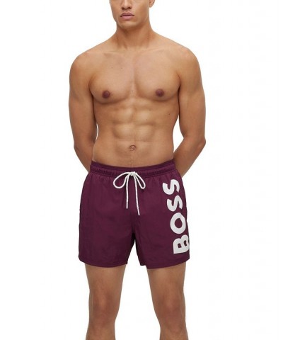 BOSS Men's Large Contrast Logo Quick-Drying Swim Shorts Purple $30.40 Shorts