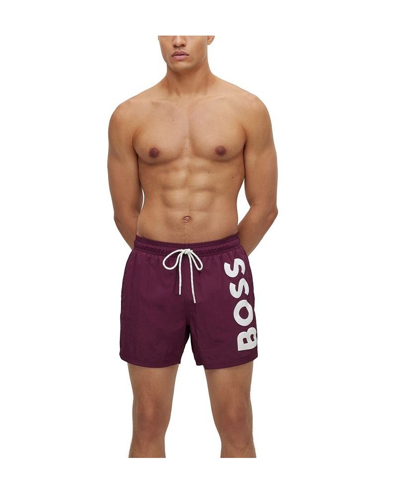 BOSS Men's Large Contrast Logo Quick-Drying Swim Shorts Purple $30.40 Shorts