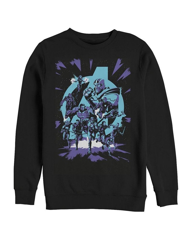 Marvel Men's Avengers Endgame Group Shot Comic Logo, Crewneck Fleece Black $31.89 Sweatshirt