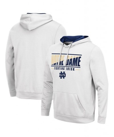 Men's White Notre Dame Fighting Irish Slash Stack 2.0 Pullover Hoodie $35.09 Sweatshirt