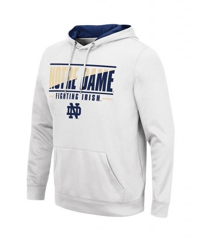 Men's White Notre Dame Fighting Irish Slash Stack 2.0 Pullover Hoodie $35.09 Sweatshirt