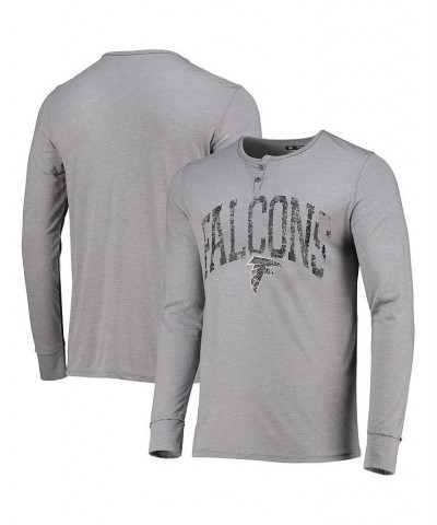 Men's Gray Atlanta Falcons Takeaway Henley Long Sleeve Sleep T-shirt $22.56 T-Shirts