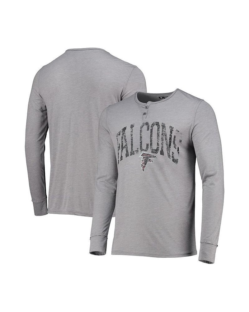 Men's Gray Atlanta Falcons Takeaway Henley Long Sleeve Sleep T-shirt $22.56 T-Shirts