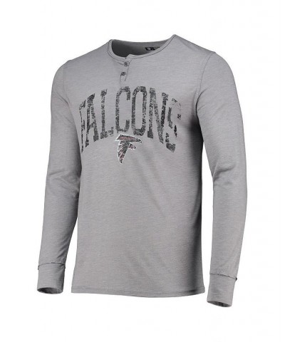 Men's Gray Atlanta Falcons Takeaway Henley Long Sleeve Sleep T-shirt $22.56 T-Shirts