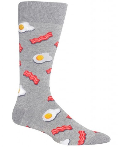 Men's Socks, Eggs & Bacon Crew Gray $14.40 Socks